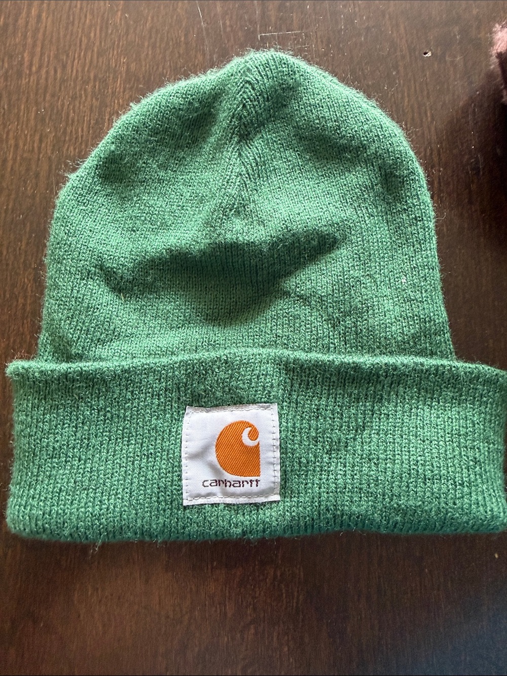 Carhartt Mint Green Logo Cuffed Beanie